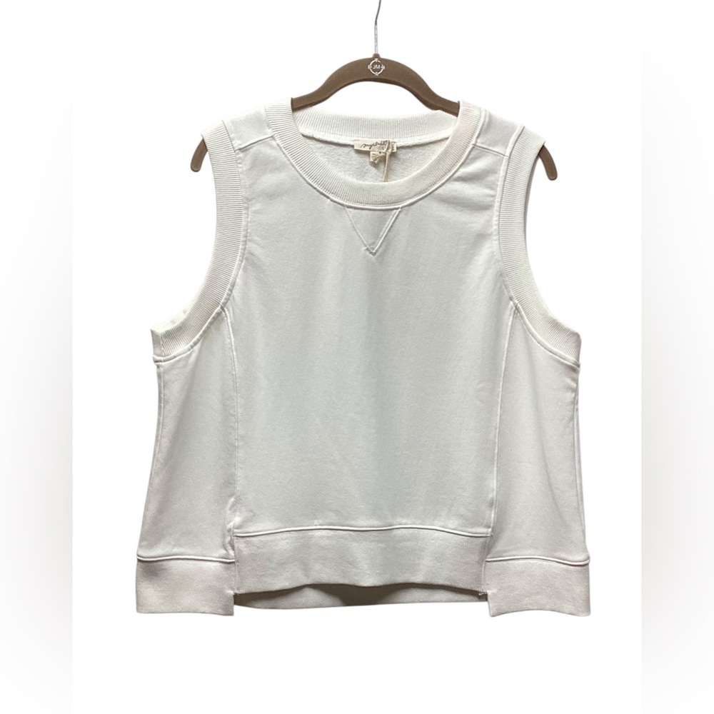 Mystree sleeveless Sweatshirt crew neck Off White Size Large.